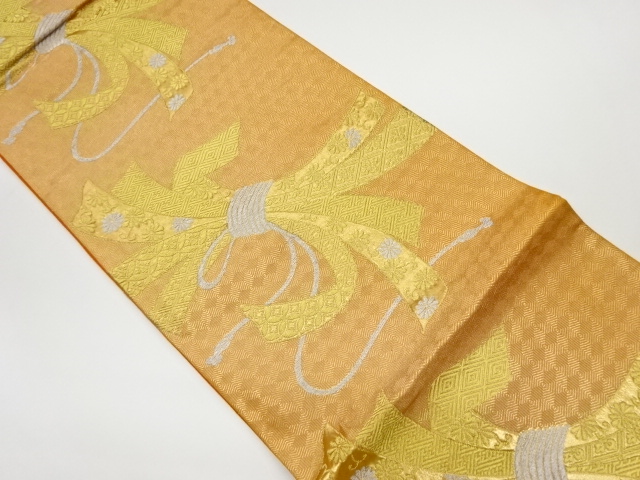 JAPANESE KIMONO / VINTAGE FUKURO OBI / WOVEN NOSHI PATTERN